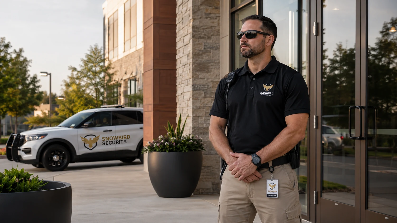 Snowbird Security officer protecting a commercial property entrance