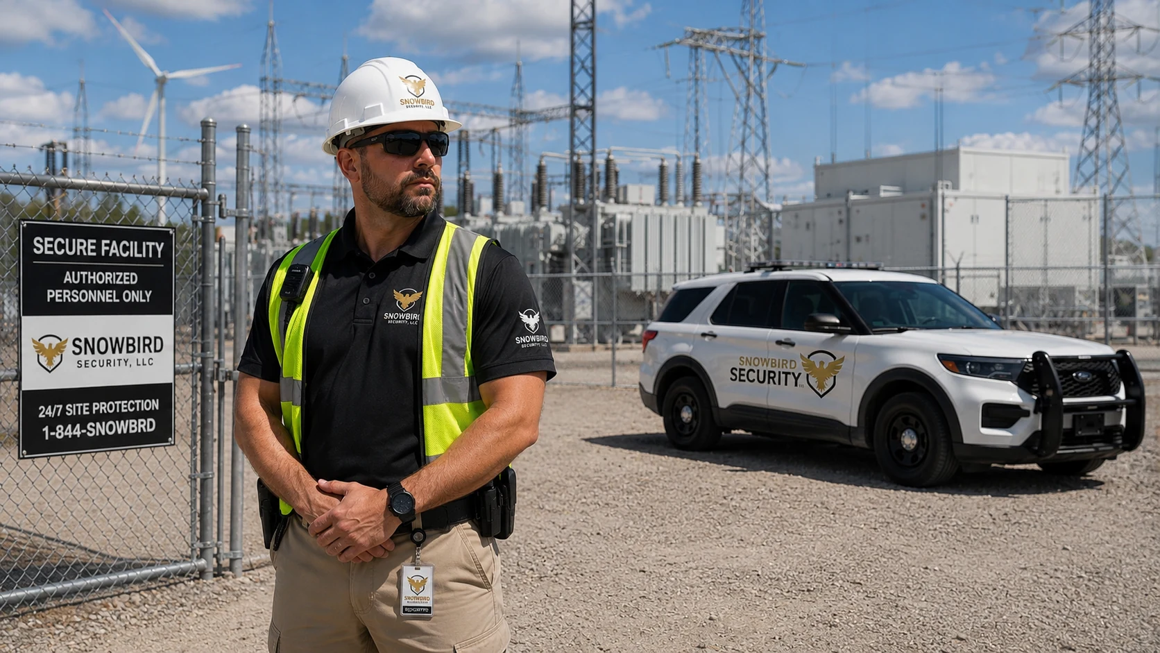 Snowbird Security officer protecting an industrial utility and energy facility
